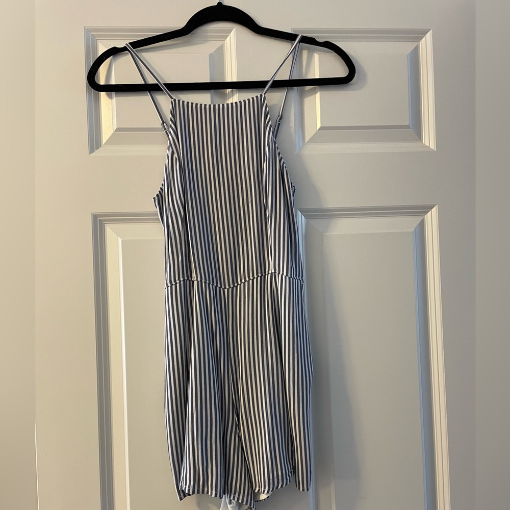 Blue, White Romper | Striped | Abercrombie
